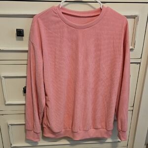 Pink Ribbed Long Sleeve Top